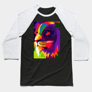 Colorful Lion In Pop Art Design Baseball T-Shirt